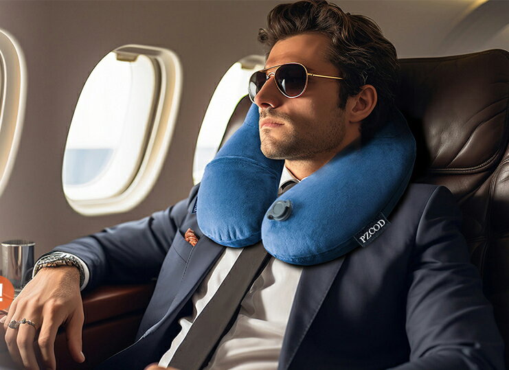 ネックピロー エアートラベルピロー 旅行便利グッズ トラベル 飛行機 持ち運び便利 洗えるカバー 9172