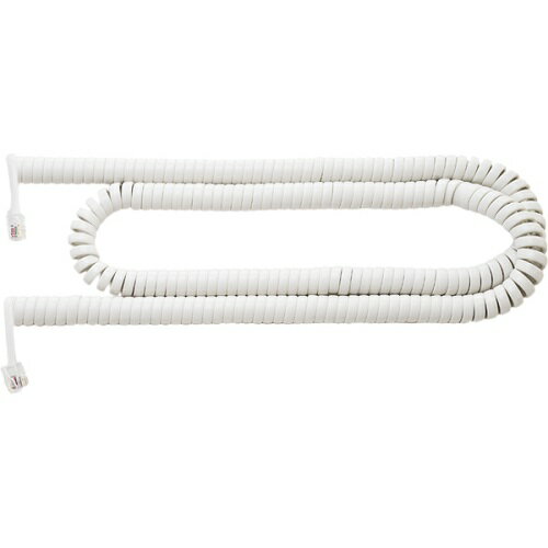 ミヨシ DC-J410/WH(ホワイト) 4極4芯 受話器用カールコード 1.0m クロス結線 DCJ410WH