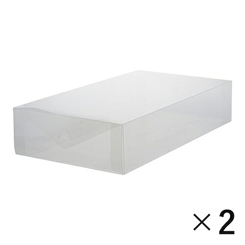 ベストコ ND-2803 クリア LIV PLUS ブーツボックス シューズボックス シューズケース 靴 収納 サイドオープン 2個セット ゼーエン