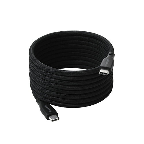 エレコム(ELECOM) MPA-CCTMG20BK ブラック USB-C ケーブル PD60W USB Type-C to C 2m 急速充電 ナイロンメッシュ マグネット磁石でくるっとまとまる