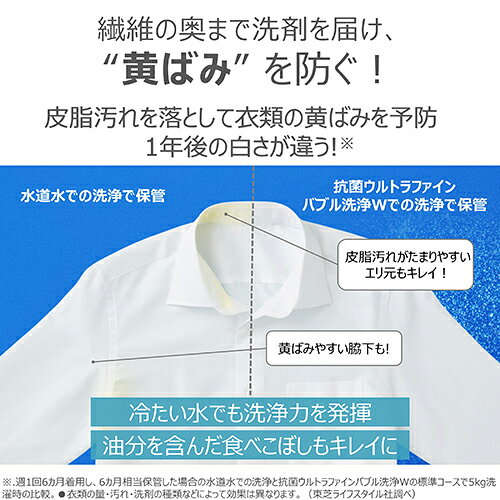 イーベストPC・家電館の【標準設置料金込】【長期保証付】東芝 TOSHIBA AW-9DHB6 W グランホワイト 全自動洗濯機 ZABOON 洗濯9kg 抗菌ウルトラファインバブル洗浄W Ag+抗菌水 ロー＆ビッグ投入口｜アングル3