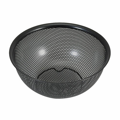 リバティーコーポレーション LD-451 ブラック Style Kitchenware シリコーン加工 ステンレス製 パンチングザル 18cm 足付