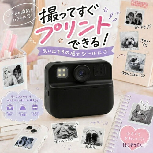 KEIYO(ケイヨー) AN-DC005BK ブラック シールプリントデジカメ ハルプリ 撮ったそ...