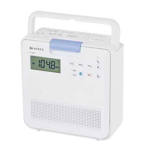 Aurex(オーレックス) AX-CRB60-W ホワイト コンパクトCDラジオ ACアダプター・乾電池・充電池の3電源 IPX5防水 スリ…