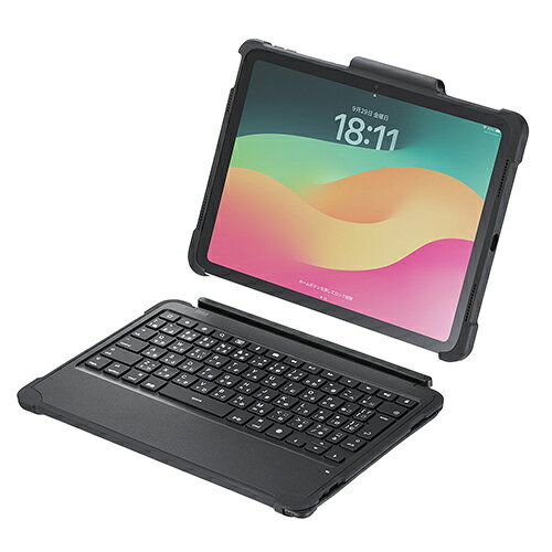 サンワサプライ SKB-IP7GIGA iPad 第10世代・A16専用ケ-ス付きキ-ボ-ド Type-Cケ-ブル接続