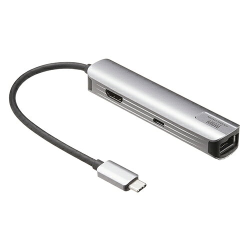 サンワサプライ USB-5TCHLP7S USB Type-C スリムドッキングハブ