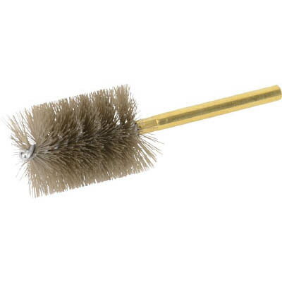 ↑↑↑正確な在庫状況は上記バナー「在庫状況を確認する」をクリックして頂き、必ずご確認ください。&nbsp;&nbsp;■シャンク取り付け式なので交換が容易です。■逆回転での使用不可です。■使用限界温度250℃TB5746●線径(mm):0.2●毛材:アラミド繊維●全長(mm):100●外径(mm):32●軸径(mm):6●最高使用回転数(rpm):1500●ブラシ長(mm):40材質仕上・軸：真鍮注意エアーツールは使用不可です。※メーカーの都合により、パッケージ・仕様等は予告なく変更になる場合がございます。高温になった金属の清掃、切粉払いに。