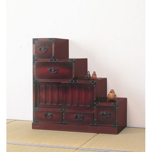 クロシオ 【完成品】民芸調 階段箪笥 右下がり 幅67cm 64736 [2]