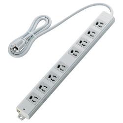 エレコム ELECOM T-WRM3810LG/RS グレー 電源タップ 二重構造工事用タップ 延長コード 3ピン 8個口 1m TWRM3810LGRS