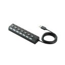 エレコム ELECOM U2H-TZS720SBK(ブラック) USBハブ 7ポート U2HTZS720SBK