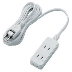 エレコム ELECOM T-ST02-22330WH ホワイト 電源タップ ほこりシャッター付 延長コード 2ピン 3個口 3m ..