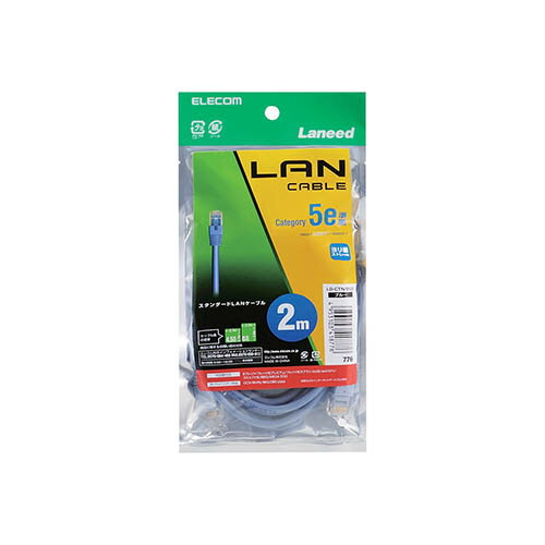 ���쥳��(ELECOM) LD-CTN/BU2 �֥롼 Cat5e���LAN�����֥� 2m