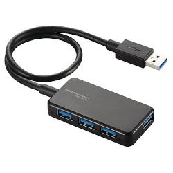 エレコム ELECOM U3H-A411BBK ブラック USBハブ 4ポート U3HA411BBK（楽天・イーベストPC・家電館）