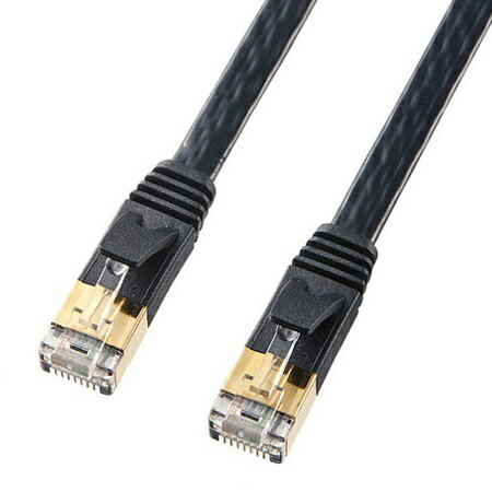 サンワサプライ KB-FL7-01BKN ブラック KB-FL7-Nシリーズ カテゴリ7フラットLANケーブル 1m KBFL701BKN