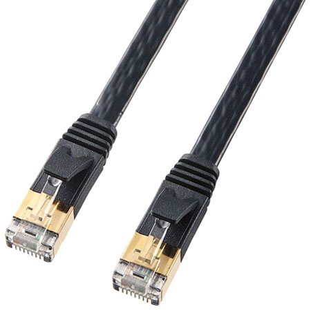 サンワサプライ KB-FL7-10BKN ブラック KB-FL7-Nシリーズ カテゴリ7フラットLANケーブル 10m KBFL710BKN