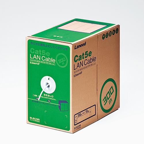 ���쥳�� ELECOM LD-CT2/WH300/RS �ۥ磻�� EU RoHS������ LAN�����֥� Cat5e ñ�� 300m LDCT2WH300RS