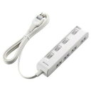 エレコム ELECOM T-E5C-2420WH ホワイト 省エネタップ 横挿し個別スイッチ付 延長コード 2ピン 4個口 2m TE5C2420WH