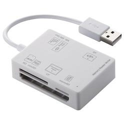 エレコム ELECOM MR-A012WH ホワイト メモリリーダライタ 56+2メディア対応 MRA012WH