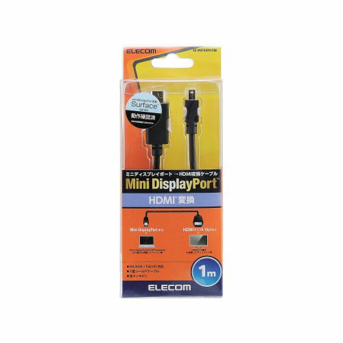 �G���R�� ELECOM AD-MDPHDMI10BK(�u���b�N) MiniDisplayPort-HDMI�ϊ��P�[�u�� 1m ADMDPHDMI10BK