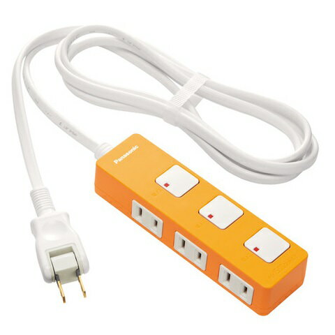 パナソニック Panasonic WHS2523JP オレンジ 電源タップ 個別スイッチ 2ピン 3個口 2m WHS2523JP