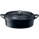 イシガキ産業 ボンボネール ココットオーバル IH対応 両手鍋 17cm 3624(ブラック) 3624