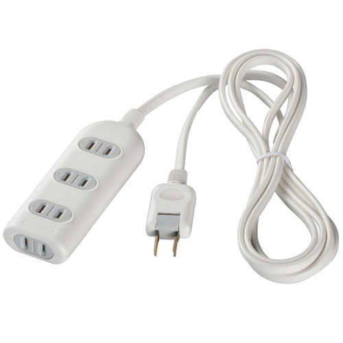 バッファロー BUFFALO 2ピン式電源タップ 4個口 上挿し3・横挿し1 2m BSTAPST2420WH ホワイト BSTAPST2..