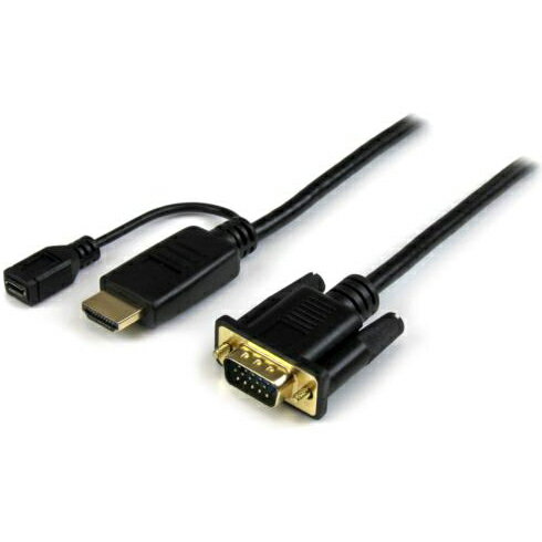 StarTech スターテック HD2VGAMM3(ブラック) HDMI-VGAアクティブ変換ケーブルアダプタ 0.9m HD2VGAMM3