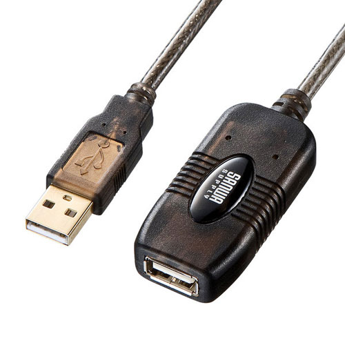 20m延長USBアクティブリピーターケーブル (USB Aコネクタ メス×1(ダウンストリーム) USB オス×1(アップストリーム)) KB-USB-R220