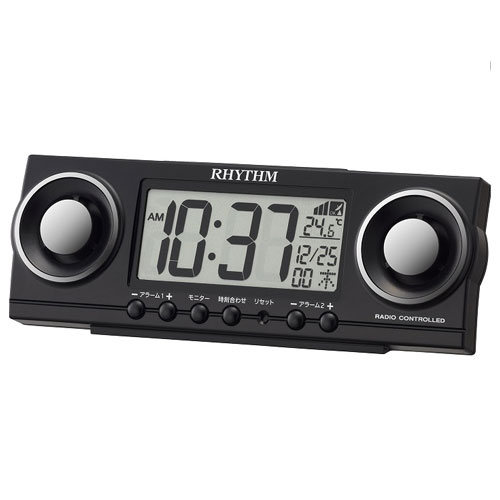 RHYTHM リズム 8RZ177SR02 黒 電波めざまし時計 フィットバトラージューク 8RZ177SR02