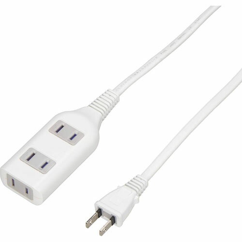 ヤザワ テーブルタップ 3個口 上挿し2・横挿し1 2m HSL302WH ホワイト HSL302WH