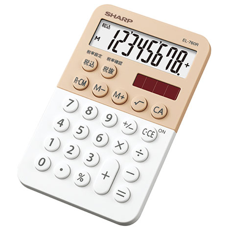 計算机 - シャープ(SHARP) EL-760R-WX ホワイト カラー・デザイン電卓 8桁