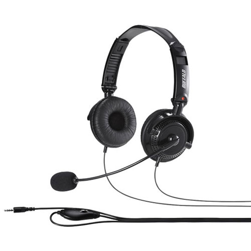 バッファロー BUFFALO BSHSHCS310BK(ブラック) 両耳ヘッドバンド式ステレオヘッドセット BSHSHCS310BK バッファロー BUFFALO BSHSHCS310BK(ブラック) 両耳ヘッドバンド式ステレオヘッドセット BSHSHCS310BK