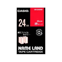 CASIO カシオ XR-24ARD ネームランド 白文字テープ 赤/白文字 24mm XR24ARD