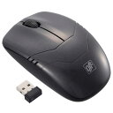 オーム電機 OHM PC-SMWBM33 K(ブラック) USB BLUE LED ワイヤレスマウス 3ボタン Mサイズ PCSMWBM33K(2)