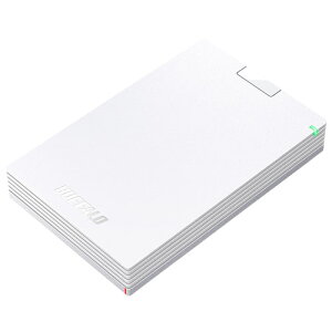 バッファロー BUFFALO HD-PCG2.0U3-GWA(ホワイト) ポータブルHDD 2TB USB3.1(Gen1) /3.0/2.0接続 耐衝撃 HDPCG2.0U3GWA