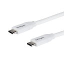 StarTech スターテック USB2C5C4MW(ホワイト) USB 2.0 Type-C ケーブル 4m 5A PD対応 USB2C5C4MW