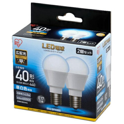 アイリスオーヤマ Iris Ohyama LDA4N-G-E17-4T52P LED電球 昼白色 E17口金 40W形相当 440lm LDA4NGE174T52