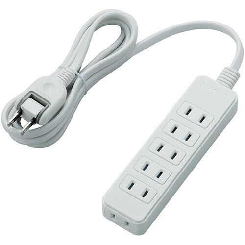 Rakuten - エレコム ELECOM T-S02N-2620WH ホワイト スイングプラグタップ 延長コード 2ピン 6個口 2m TS02N2620WH