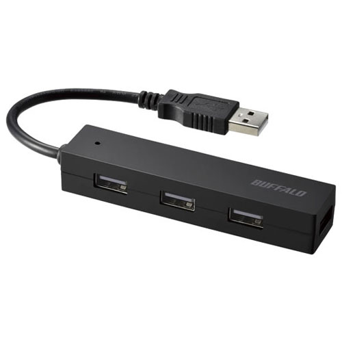 obt@[ BUFFALO YDH4U25BK(ubN) USB2.0nu 4|[g^Cv 10cm YDH4U25BK