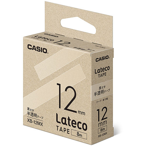 CASIO カシオ XB-12MX 半透明 ラテコ 詰め替え用テープ 幅12mm XB12MX
