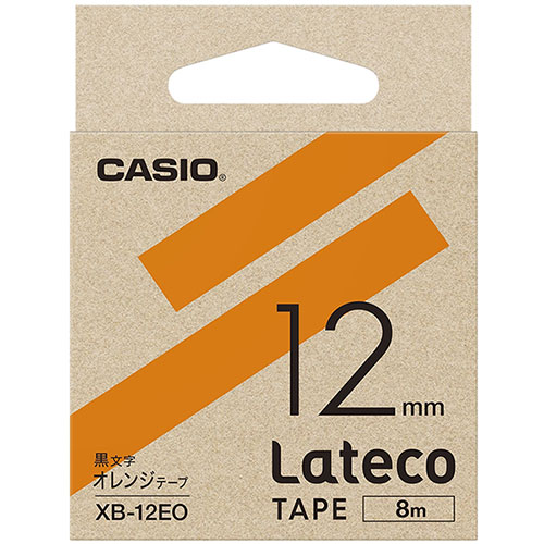 CASIO カシオ XB-12EO オレンジ ラテコ 詰め替え用テープ 幅12mm XB12EO