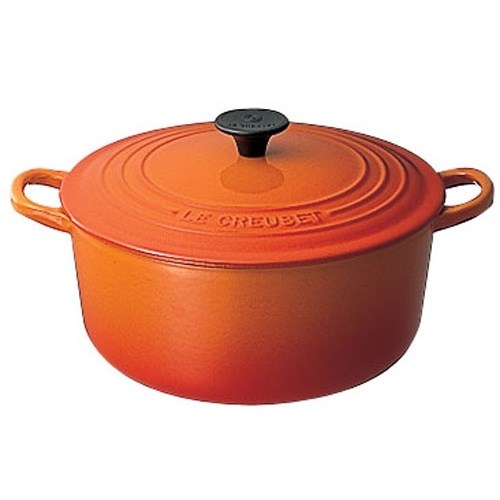 ル クルーゼ LE CREUSET ココット ロンド IH対応 両手鍋 22cm 2501-22(オレンジ) 250122