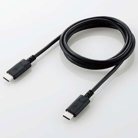 쥳 ELECOM U2C-CC10NBK2(֥å) USB2.0֥ ǧ C-C 1m U2CCC10NBK2