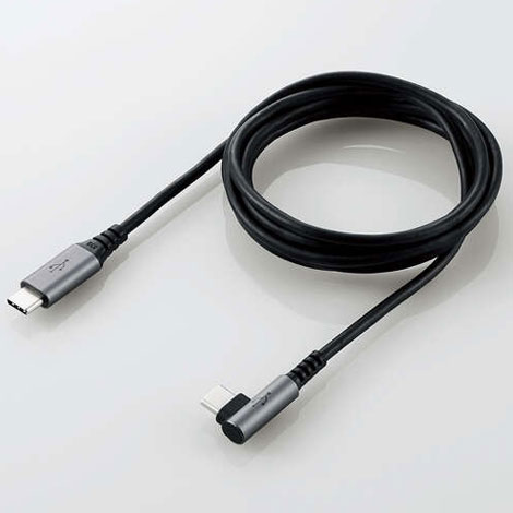 エレコム ELECOM U2C-CCL15NBK(ブラック) USB2.0ケーブル 認証品 C-C L型コネクタ 1.5m U2CCCL15NBK