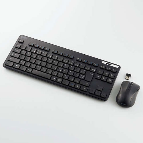 エレコム ELECOM TK-FDM109MKBK ブラック 抗菌 無線薄型コンパクトキーボード&マウス 92キー 日本語配列 TKFDM109MKBK