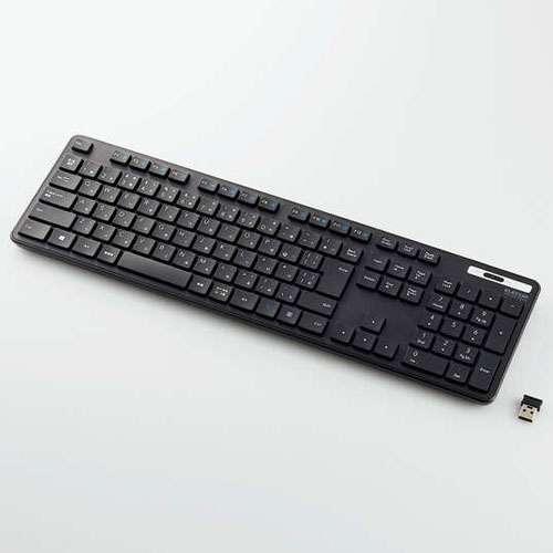 エレコム ELECOM TK-FDM110TKBK(ブラック) 抗菌 無線薄型フルキーボード 109キー 日本語配列 TKFDM110TKBK
