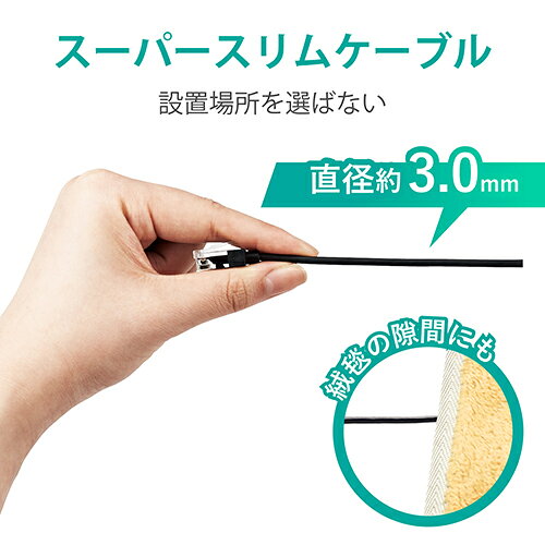 エレコム ELECOM LD-GPASS/BK5 ブラック Cat6A LANケーブル 5m LDGPASSBK5