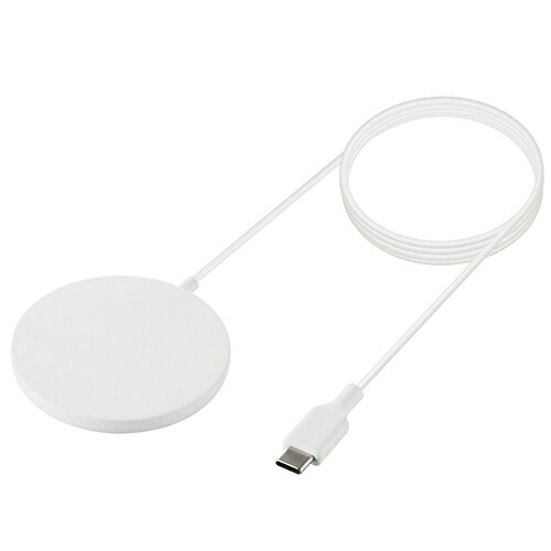 エレコム ELECOM W-MA02WH ワイヤレス充電器 マグネット内蔵 ケーブル一体型 1m WMA02WH