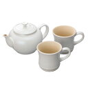 ル・クルーゼ LE CREUSET ティーポット&マグSS(2個入) セット 910296-00 ホワイトL 900802(3)