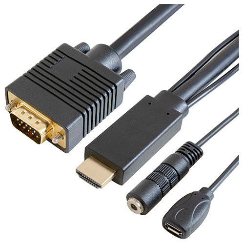 IODATA �A�C�E�I�[�E�f�[�^ GP-HDV15K-10 HDMI��VGA�P�[�u�� �A�i���O�����o�͑Ή� 1m GPHDV15K10